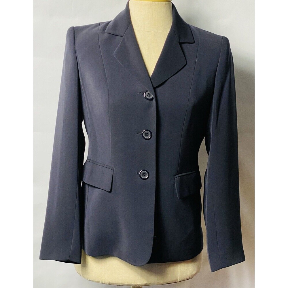 KASPER Petite Navy classic career jacket blazer size 2P